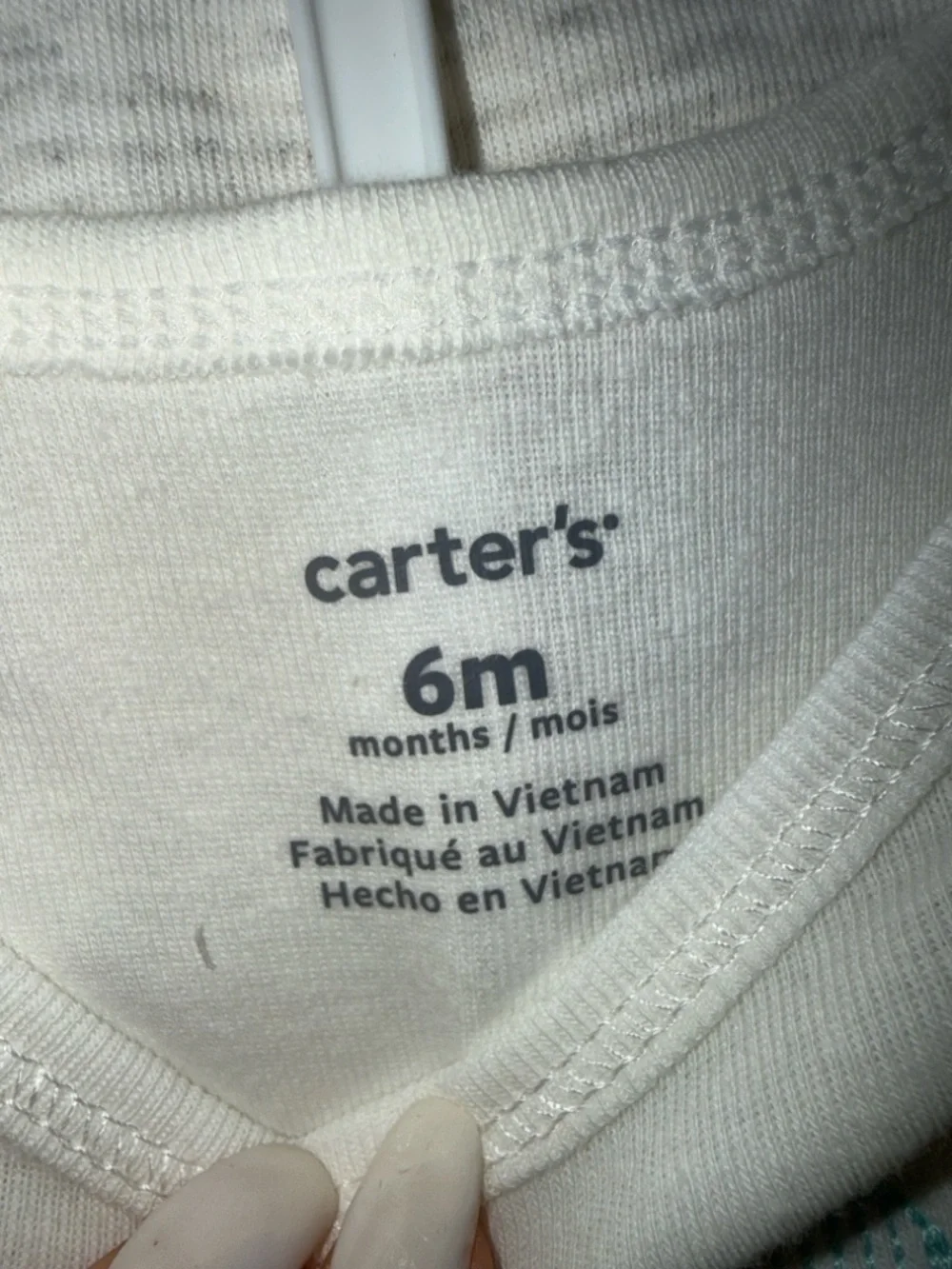 Carter's Cream Infant Onesie with Blue and Gray Print - Picture 4 of 8